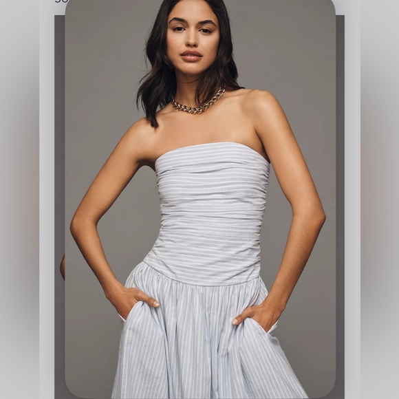 Anthropologie Dresses & Skirts - Joe's Jeans The Reina Strapless Linen Blend Midi Dress